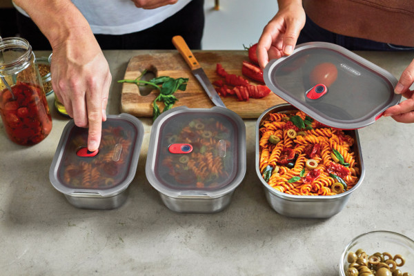 Set 3 škatuliek na jedlo – malá, stredná, veľká Black+Blum sivá 16