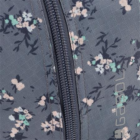 Školská taška, so zipsom, GABOL "Secret", sivá, s kvetinkovým vzorom 8