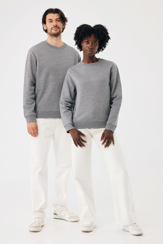 IQONIQ Toria Unisex mikina s okrúhl. výstrihom z rec. bavlny light heather anthracite XXL 15