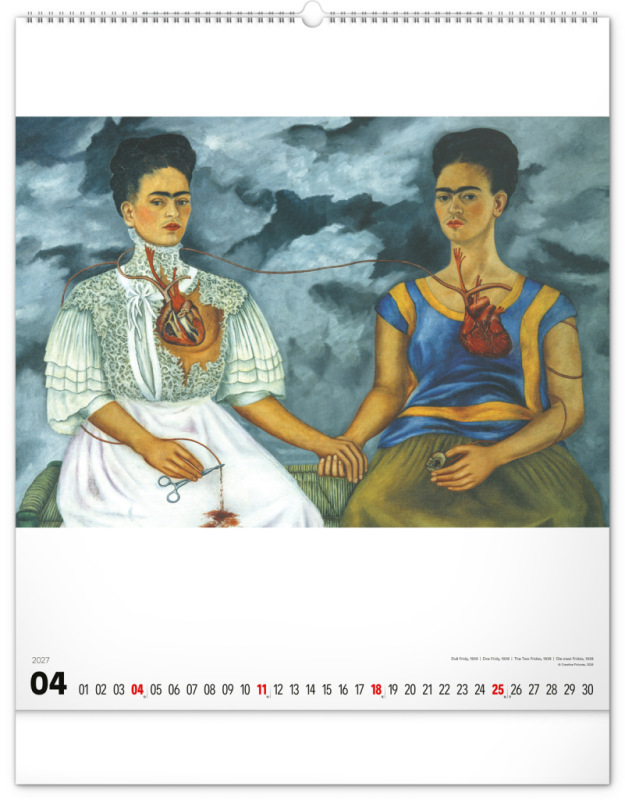 NOTIQUE Nástenný kalendár Frida Kahlo 2027, 48 x 56 cm 4