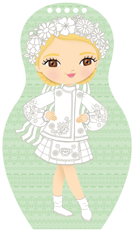 Obliekame ukrajinské bábiky ALINA – Maľovanky 1