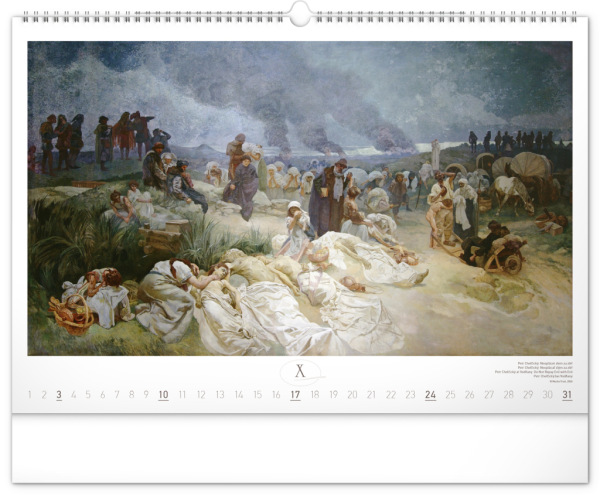 NOTIQUE Nástenný kalendár Slovanská epopej – Alfons Mucha 2027, 48 x 33 cm 10