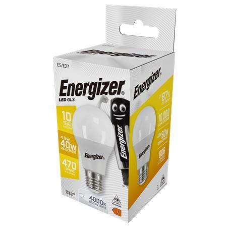 LED žiarovka, E27, klasická guľa, 4,9W (40W), 470lm, 4000K, ENERGIZER 1