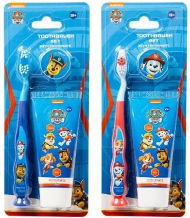 . Zubná pasta a zubná kefka, sada, pre deti, 3+, "Paw Patrol", mix farieb