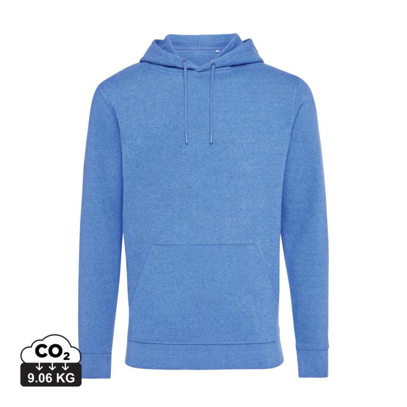 Nefarbená mikina s kapucňou Iqoniq Torres z recykl. bavlny heather blue XXXL