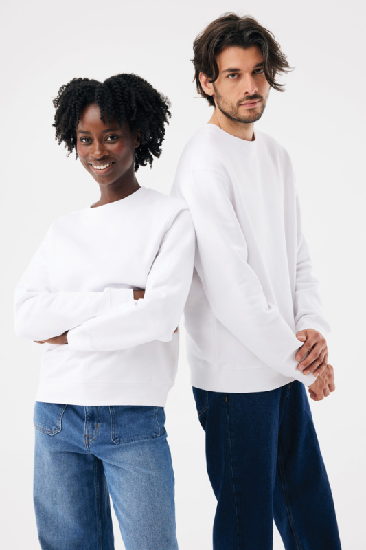 IQONIQ Toria Unisex mikina s okrúhl. výstrihom z rec. bavlny recycled white S 17