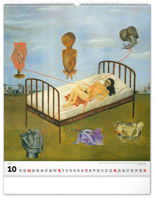 NOTIQUE Nástenný kalendár Frida Kahlo 2027, 48 x 56 cm 10