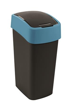 Odpadkový kôš s výklopným vekom, 45 l, CURVER "Pacific flip bin", čierny/modrý 1