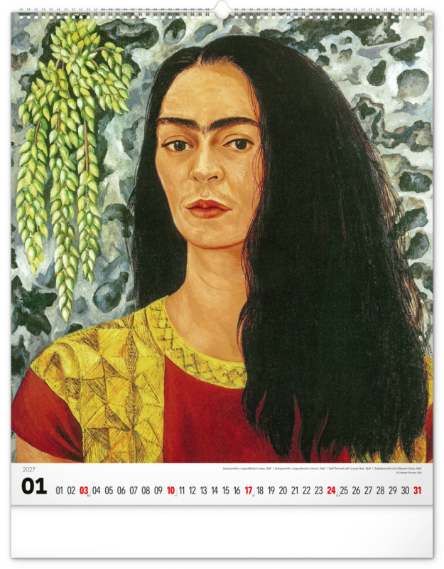 NOTIQUE Nástenný kalendár Frida Kahlo 2027, 48 x 56 cm 1