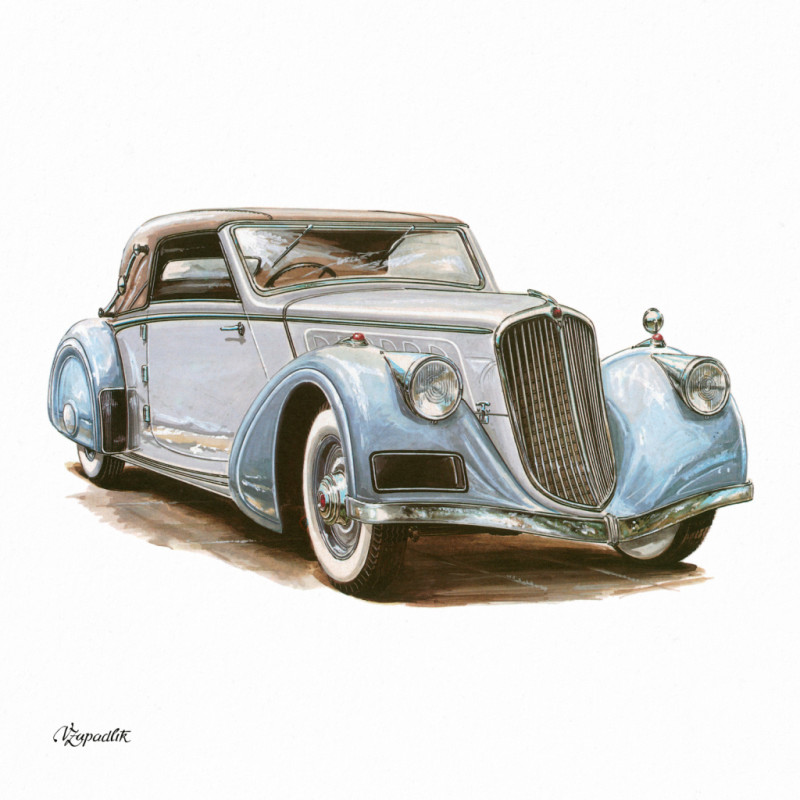 NOTIQUE Poznámkový kalendár Classic Cars – Václav Zapadlík 2026, 30 x 30 cm 3