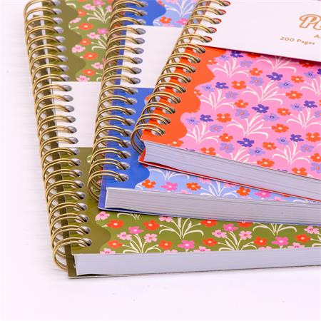 Špirálový zošit, A5, linajkový, 100 listov, PUKKA PAD "Floral Jotta Notebook", mix 7