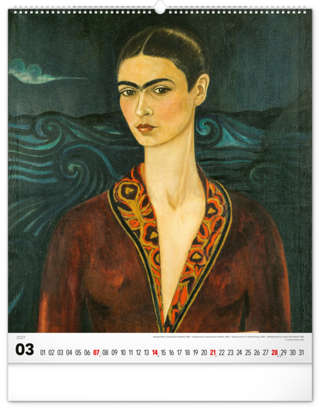 NOTIQUE Nástenný kalendár Frida Kahlo 2027, 48 x 56 cm 3