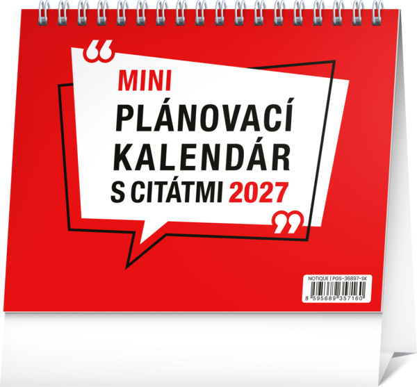 NOTIQUE Stolový kalendár Plánovací s citátmi 2027, 16,5 x 13 cm