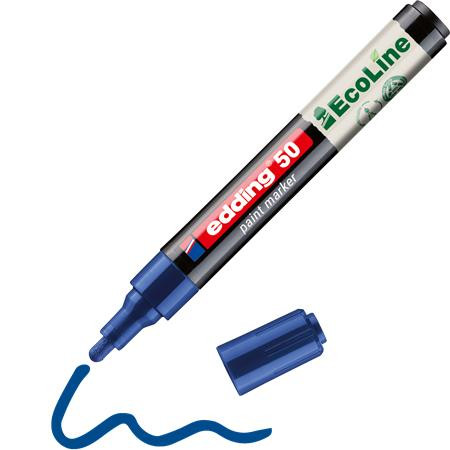 Lakový popisovač, 2–3 mm, EDDING „50“, modrý 3