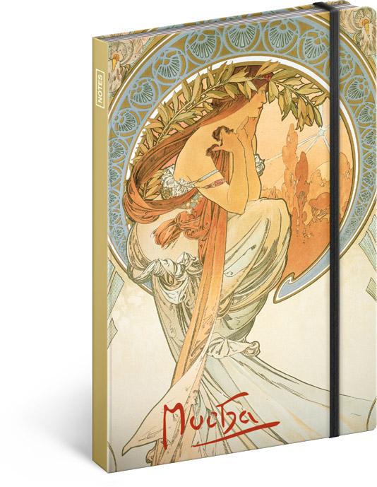 NOTIQUE Notes Alfons Mucha – Poézia, linajkovaný, 13 x 21 cm