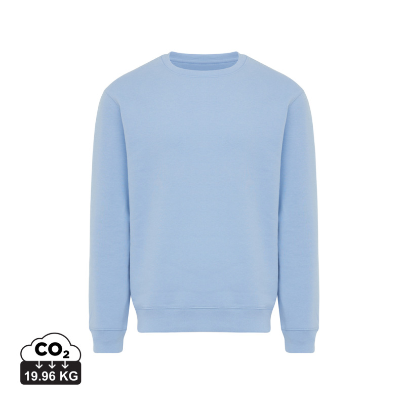 IQONIQ Toria Unisex mikina s okrúhl. výstrihom z rec. bavlny sky blue XXXL