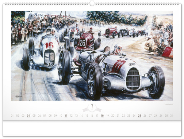 NOTIQUE Nástenný kalendár Oldtimers – Václav Zapadlík 2027, 64 x 42 cm 7