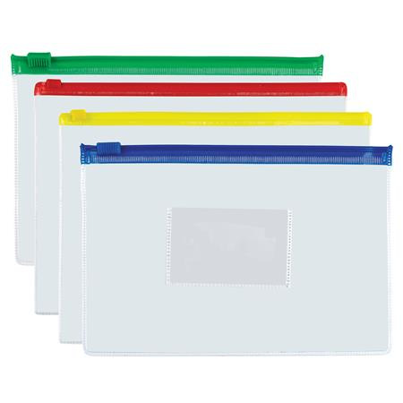 Obálka na zips, A5, PP, 140 mikr., PANTA PLAST, mix farieb 1