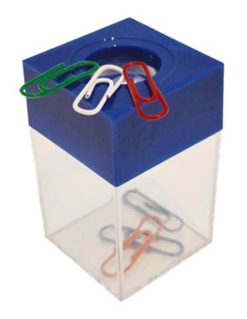 . Držiak na sponky, magnetický, priehľadný-modrý