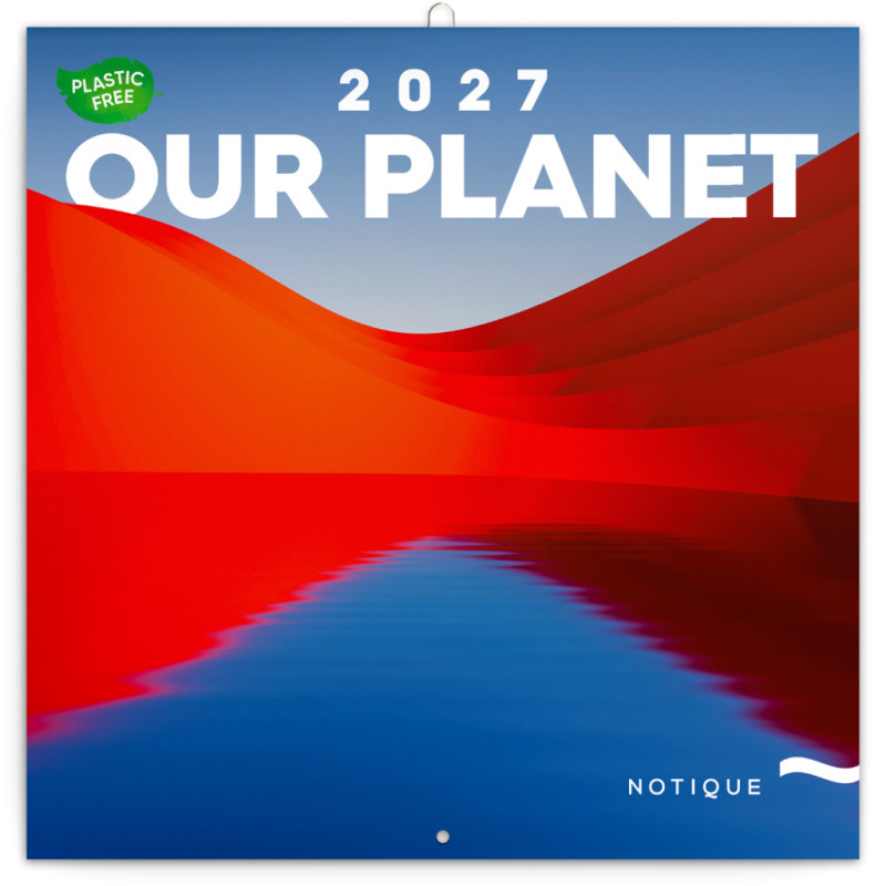NOTIQUE Poznámkový kalendár Naša planéta 2027, PLASTIC FREE, 30 x 30 cm