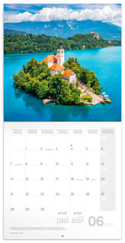 NOTIQUE Grid calendar Alps 2027, 30 x 30 cm 1