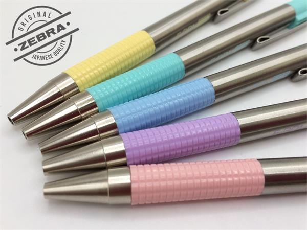 ZEBRA Guľôčkové pero, 0,24 mm, stláčací mechanizmus, nerezová oceľ, farba tela: pastelová fialov