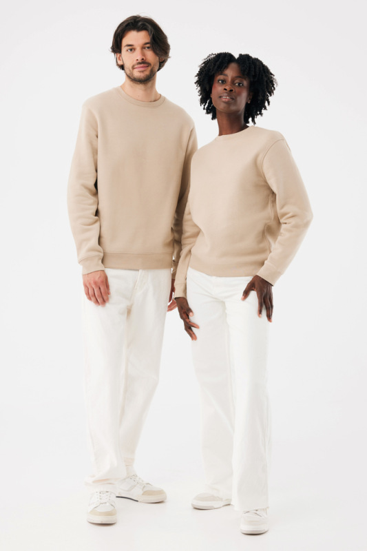 IQONIQ Toria Unisex mikina s okrúhl. výstrihom z rec. bavlny desert L 15