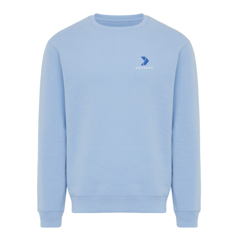 IQONIQ Toria Unisex mikina s okrúhl. výstrihom z rec. bavlny sky blue XS 4