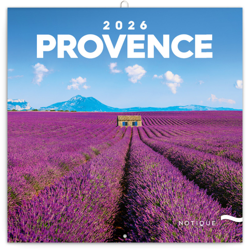 NOTIQUE Poznámkový kalendár Provence 2026, 30 x 30 cm