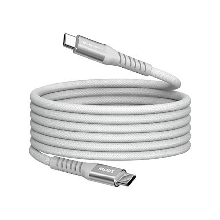 USB kábel, USB-C – USB-C, 1,2 m, 100W, magnetický, VERBATIM, sivý 1