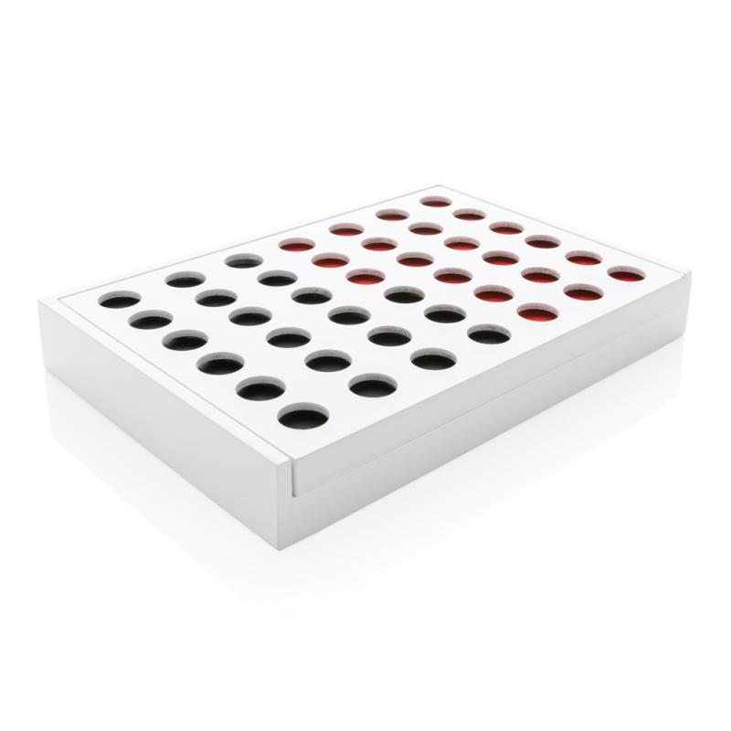 Drevené piškvorky Connect four biela 2