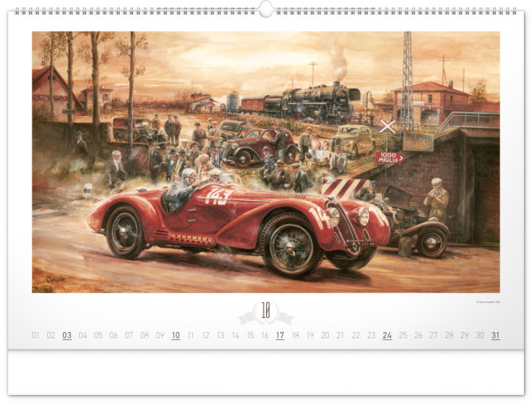 NOTIQUE Nástenný kalendár Oldtimers – Václav Zapadlík 2027, 64 x 42 cm 10