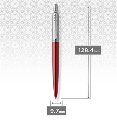 Guľôčkové pero, 0,7 mm, strieborný klip, Kensington červené telo pera, PARKER, "Royal Jott 4