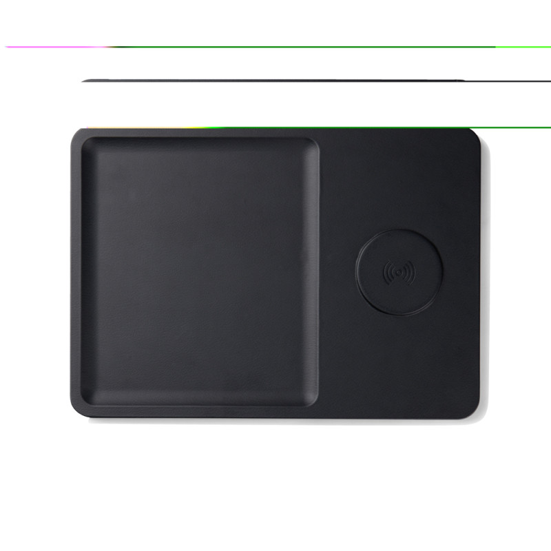 VINGA Timo RCS stolná nabíjačka a podnos na doplnky čierna