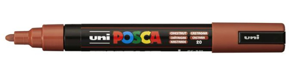 Dekoračný popisovač, 1,8-2,5 mm, UNI "Posca PC-5M", gaštanovo hnedý 2