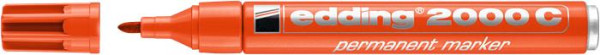 Permanentný popisovač, 1,5-3 mm, kužeľový hrot, EDDING "2000", oranžový 2