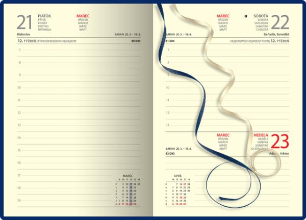 Denný diár A5 - TOSCANA modrý 2025