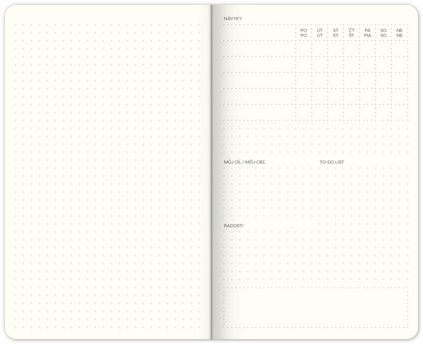Týždenný nedatovaný diár My Bulelt Planner, 13 × 21 cm CZ/SK 1