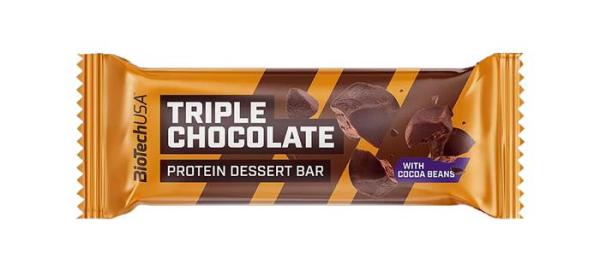 Proteínová tyčinka, bezlepková, 50g, BIOTECH USA "Protein Dessert Bar", Triple Chocolate