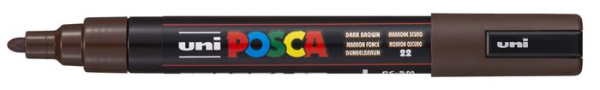 Dekoračný popisovač, 1,8-2,5 mm, UNI "Posca PC-5M", tmavohnedý 2