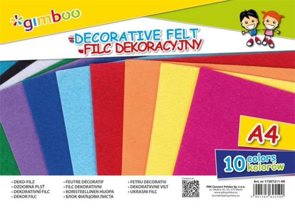 . Filc, A4, "Gimboo", 10 rôznych intenzívnych farieb 1