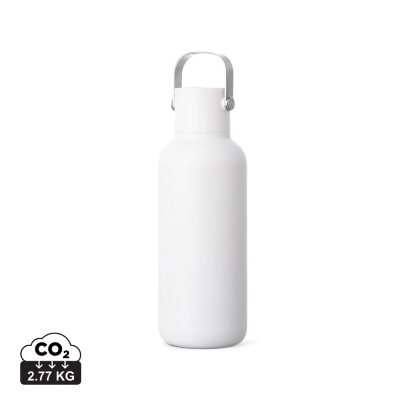 VINGA Cael RCS nerezová fľaša so slamkou 600 ml biela