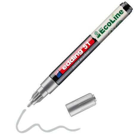 Lakový popisovač, 1–2 mm, EDDING „51“, strieborný 3
