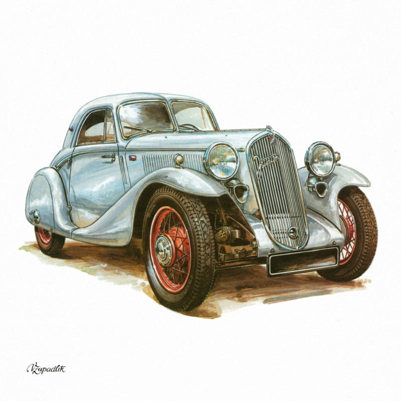 NOTIQUE Poznámkový kalendár Classic Cars – Václav Zapadlík 2026, 30 x 30 cm 4