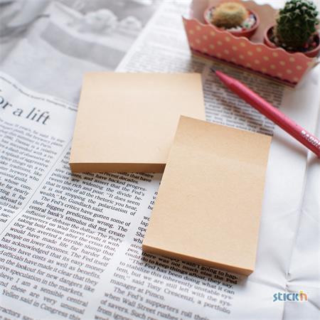 Samolepiaci poznámkový blok, 76x51 mm, 100 lap, STICK N "Kraft Notes", hnedá 1