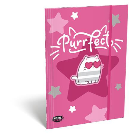 Doska s gumičkou, kartón, A5, LIZZYSULI, "Kit tok Stars Purrfect"