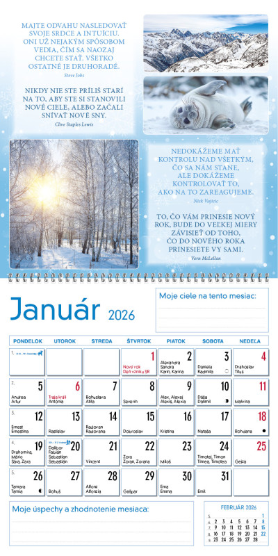Nástenný kalendár Motivačný kalendár 2026 13