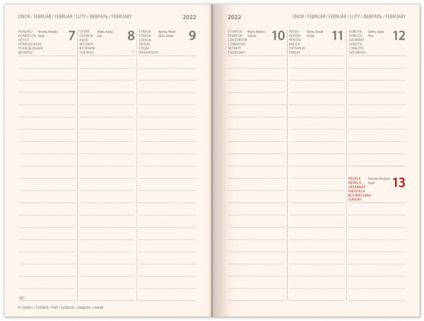 Týždenný magnetický diár NASA 2022, 11 × 16 cm 1