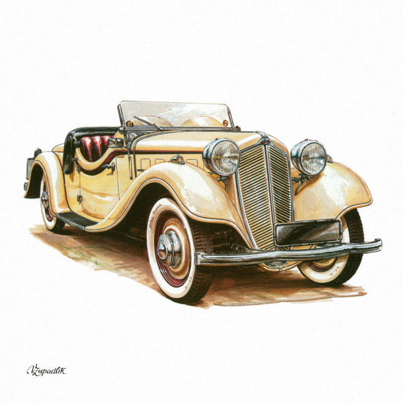 NOTIQUE Poznámkový kalendár Classic Cars – Václav Zapadlík 2026, 30 x 30 cm 8