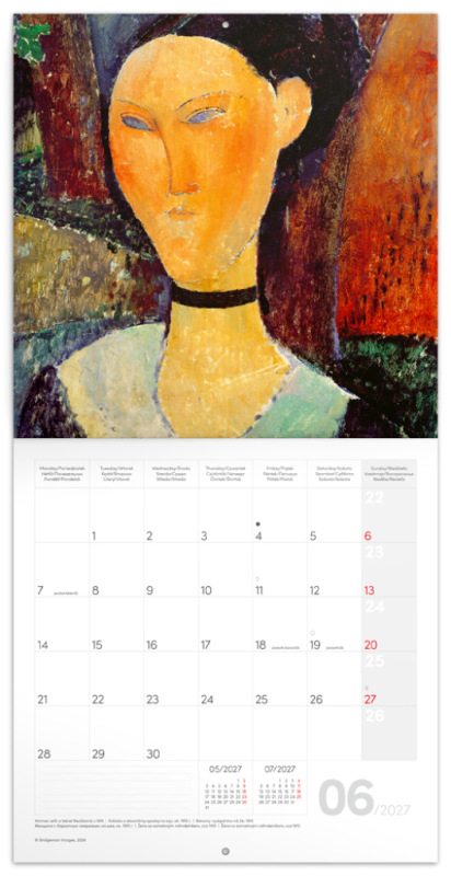 NOTIQUE Poznámkový kalendár Amedeo Modigliani 2027, 30 x 30 cm 1